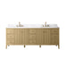 84" Freestanding Bathroom Vanity with Sink and Engineered Marble Top - HomeBeyond