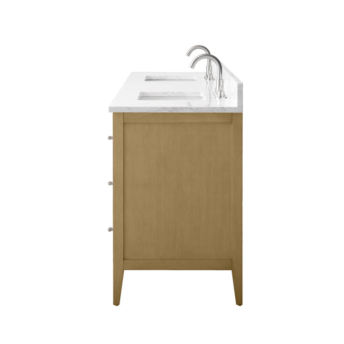 84" Freestanding Bathroom Vanity with Sink and Engineered Marble Top - HomeBeyond