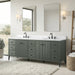 84" Freestanding Bathroom Vanity with Sink and Engineered Marble Top - HomeBeyond