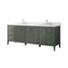 84" Freestanding Bathroom Vanity with Sink and Engineered Marble Top - HomeBeyond