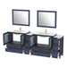 96" Double Sink Modern Bathroom Vanity Set with Ceramic Top & Free Mirrors – Large Storage Cabinet with 10 Drawers VA3036-96 - HomeBeyond