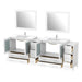 96" Double Sink Modern Bathroom Vanity Set with Ceramic Top & Free Mirrors – Large Storage Cabinet with 10 Drawers VA3036-96 - HomeBeyond