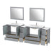 96" Double Sink Modern Bathroom Vanity Set with Ceramic Top & Free Mirrors – Large Storage Cabinet with 10 Drawers VA3036-96 - HomeBeyond