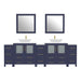 96" Double Sink Modern Bathroom Vanity Set with Engineered Marble Top & Free Mirrors – Large Storage Cabinet with 13 Drawers VA3130-96 - HomeBeyond