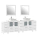 96" Double Sink Modern Bathroom Vanity Set with Engineered Marble Top & Free Mirrors – Large Storage Cabinet with 13 Drawers VA3130-96 - HomeBeyond