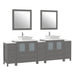 96" Double Sink Modern Bathroom Vanity Set with Engineered Marble Top & Free Mirrors – Large Storage Cabinet with 13 Drawers VA3130-96 - HomeBeyond