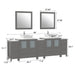 96" Double Sink Modern Bathroom Vanity Set with Engineered Marble Top & Free Mirrors – Large Storage Cabinet with 13 Drawers VA3130-96 - HomeBeyond