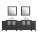 96" Double Sink Modern Bathroom Vanity Set with Engineered Marble Top & Free Mirrors – Large Storage Cabinet with 13 Drawers VA3130-96 - HomeBeyond