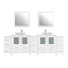 96" Double Sink Modern Bathroom Vanity Set with Engineered Marble Top & Free Mirrors – Large Storage Cabinet with 13 Drawers VA3130-96 - HomeBeyond
