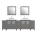 96" Double Sink Modern Bathroom Vanity Set with Engineered Marble Top & Free Mirrors – Large Storage Cabinet with 13 Drawers VA3130-96 - HomeBeyond
