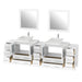 96" Double Sink Modern Bathroom Vanity Set with Engineered Marble Top & Free Mirrors – Large Storage Cabinet with 13 Drawers VA3130-96 - HomeBeyond