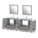 96" Double Sink Modern Bathroom Vanity Set with White Ceramic Top & Free Mirrors – Large Storage Cabinet with 13 Drawers VA3030-96 - HomeBeyond