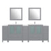 96" Double Sink Modern Bathroom Vanity Set with White Ceramic Top & Free Mirrors – Large Storage Cabinet with 13 Drawers VA3030-96 - HomeBeyond