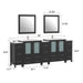 96" Double Sink Modern Bathroom Vanity Set with White Ceramic Top & Free Mirrors – Large Storage Cabinet with 13 Drawers VA3030-96 - HomeBeyond
