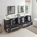 96" Double Sink Modern Bathroom Vanity Set with White Ceramic Top & Free Mirrors – Large Storage Cabinet with 13 Drawers VA3030-96 - HomeBeyond