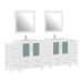 96" Double Sink Modern Bathroom Vanity Set with White Ceramic Top & Free Mirrors – Large Storage Cabinet with 13 Drawers VA3030-96 - HomeBeyond