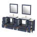 96" Double Sink Modern Bathroom Vanity Set with White Ceramic Top & Free Mirrors – Large Storage Cabinet with 13 Drawers VA3030-96 - HomeBeyond
