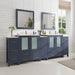 96" Double Sink Modern Bathroom Vanity Set with White Ceramic Top & Free Mirrors – Large Storage Cabinet with 13 Drawers VA3030-96 - HomeBeyond