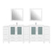 96" Double Sink Modern Bathroom Vanity Set with White Ceramic Top & Free Mirrors – Large Storage Cabinet with 13 Drawers VA3030-96 - HomeBeyond