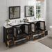 96" Double Sink Modern Bathroom Vanity Set with White Ceramic Top & Free Mirrors – Large Storage Cabinet with 13 Drawers VA3030-96 - HomeBeyond