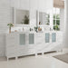 96" Double Sink Modern Bathroom Vanity Set with White Ceramic Top & Free Mirrors – Large Storage Cabinet with 13 Drawers VA3030-96 - HomeBeyond