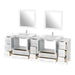 96" Double Sink Modern Bathroom Vanity Set with White Ceramic Top & Free Mirrors – Large Storage Cabinet with 13 Drawers VA3030-96 - HomeBeyond