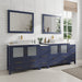 96" Double Sink Modern Bathroom Vanity Set with White Engineered Marble Top & Free Mirrors – Large Storage Cabinet with 10 Drawers VA3136-96 - HomeBeyond