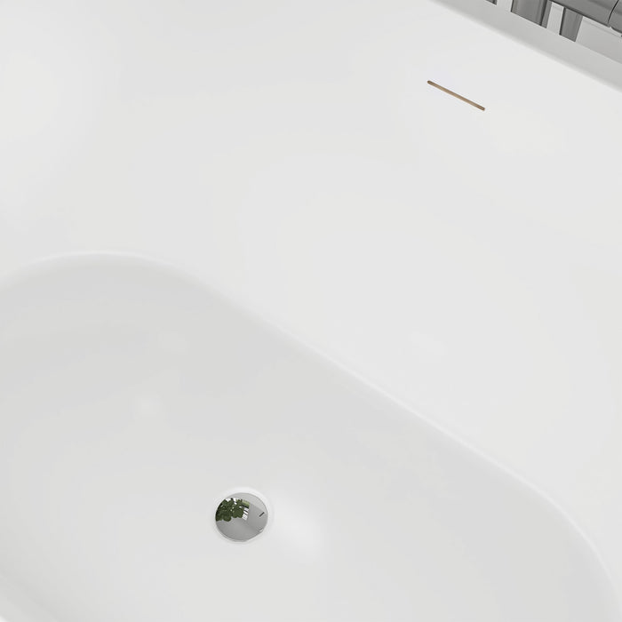 67" x 32" Modern Acrylic Oval Flat Bottom Freestanding Soaking Bathtub with Slotted Overflow VA6815-L