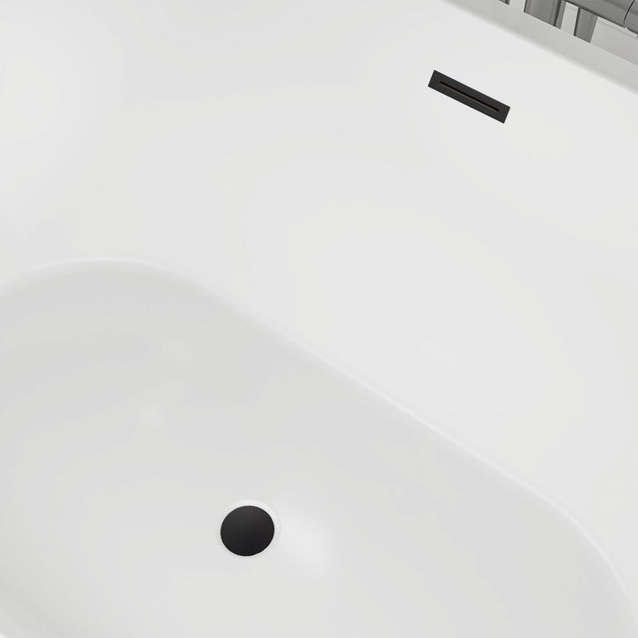 67" x 32" Modern Acrylic Oval Flat Bottom Freestanding Soaking Bathtub with Slotted Overflow VA6815-L