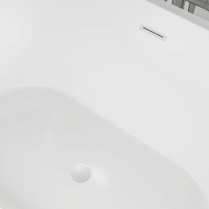 67" x 32" Modern Acrylic Oval Flat Bottom Freestanding Soaking Bathtub with Slotted Overflow VA6815-L