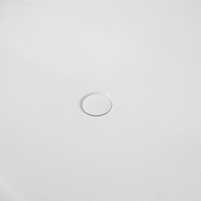 67" x 34" Modern Oval Stone Resin Freestanding Soaking Bathtub with Center Chrome Drain VA6913-L