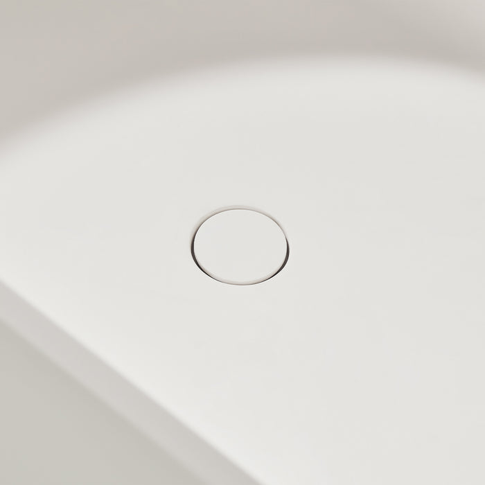 67" X 32" Stone Resin Ergonomic Shape Freestanding Bathtub, with Pure White Overflow and Pop Up Drain VA6920-L