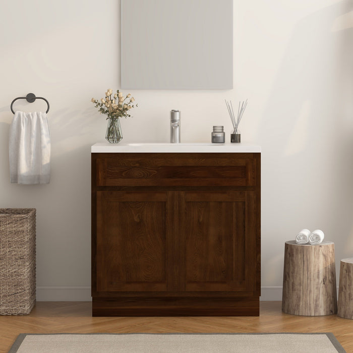 33" Bathroom Vanity Cabinet Without Sink - Two Drawer, Multiple Colors | HomeBeyond