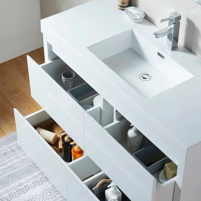 Annecy 48" Single Sink Floor-Standing Wall Mounted Bathroom Vanity Set