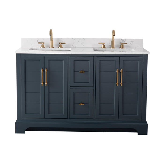 54" Double Sink Modern Bathroom Vanity Set with Countertop & Undermount Sinks – Large Storage Cabinet VA5054