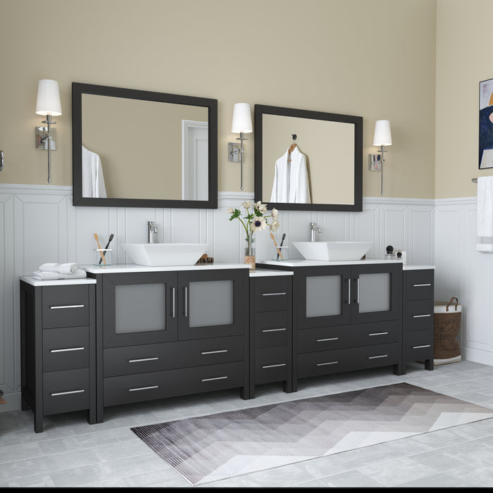 Ravenna 108" Double Sink Bathroom Vanity Combo Set