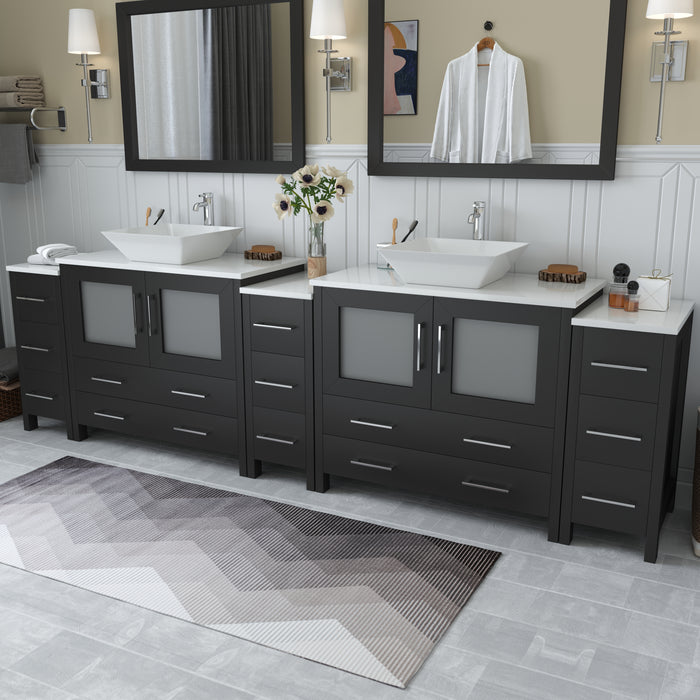 Ravenna 108" Double Sink Bathroom Vanity Combo Set