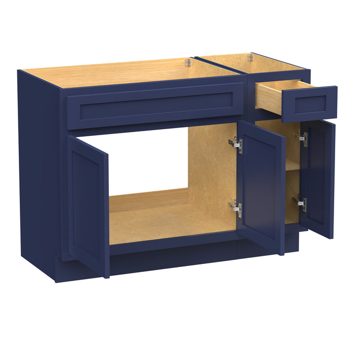 51" Modern Freestanding Oak Plywood Bathroom Vanity Base Only – Shaker Style Storage Cabinet with 1 Drawer & 3 Soft-Closing Doors VA4039-121