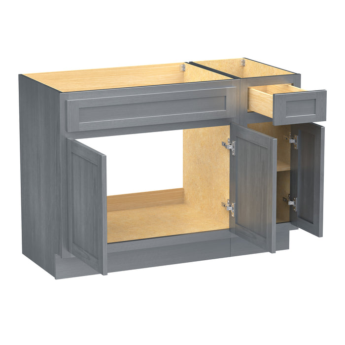 51" Modern Freestanding Oak Plywood Bathroom Vanity Base Only – Shaker Style Storage Cabinet with 1 Drawer & 3 Soft-Closing Doors VA4039-121