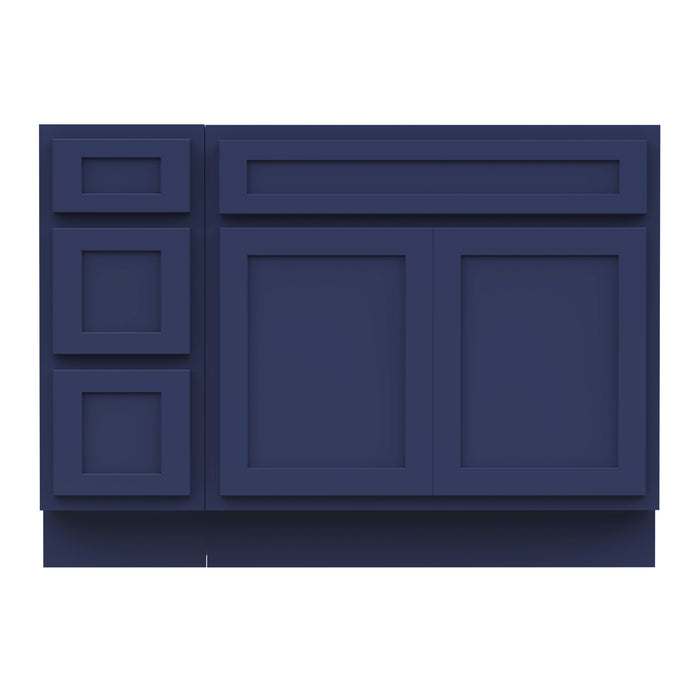51" Oak Bathroom Vanity Cabinet without Top - 3 Drawers & 2 Doors
