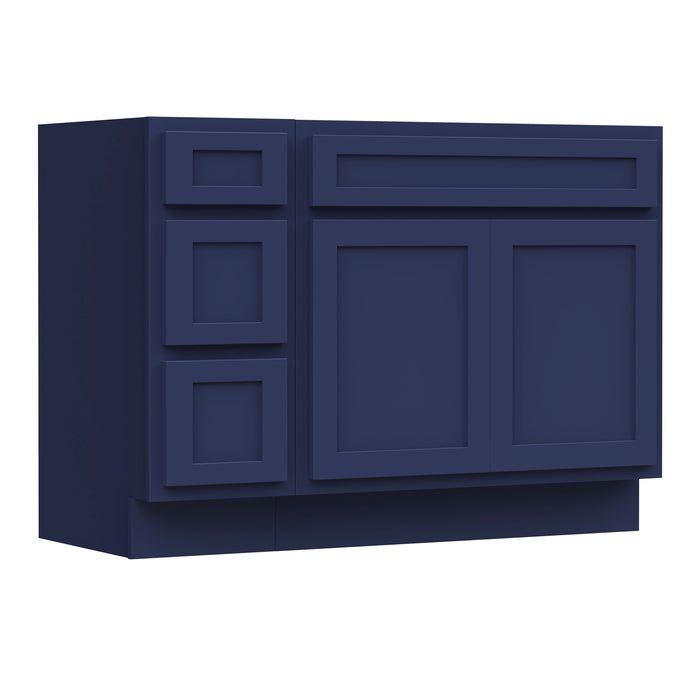 51" Oak Bathroom Vanity Cabinet without Top - 3 Drawers & 2 Doors