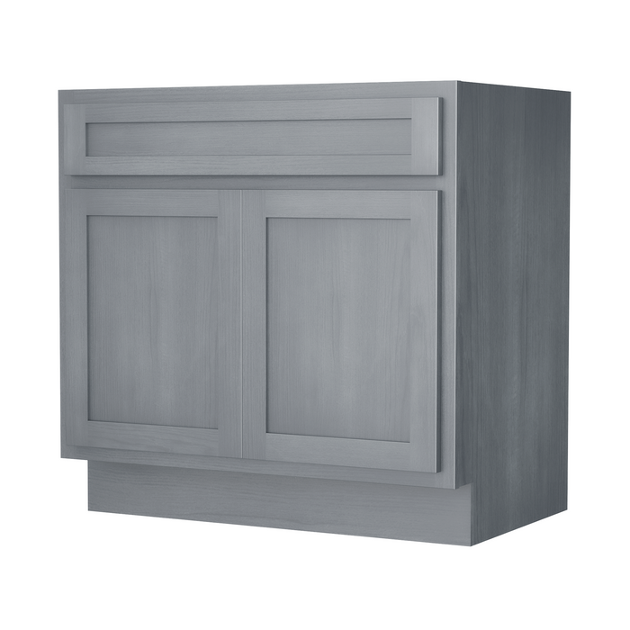 33" Modern Freestanding Oak Plywood Bathroom Vanity Base Only – Shaker Style Storage Cabinet with 2 Doors VA4033