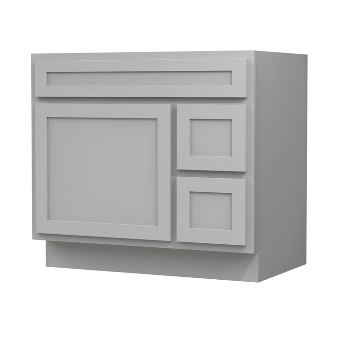 36" Bathroom Vanity Cabinet with Two Drawers, Solid Wood Single Shutter Door and 2 Extension Drawers Bathroom Floor Cabinet