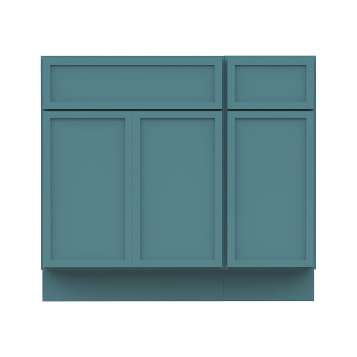 36" Oak Bathroom Vanity Cabinet without Top - 1 Drawer & 3 Doors