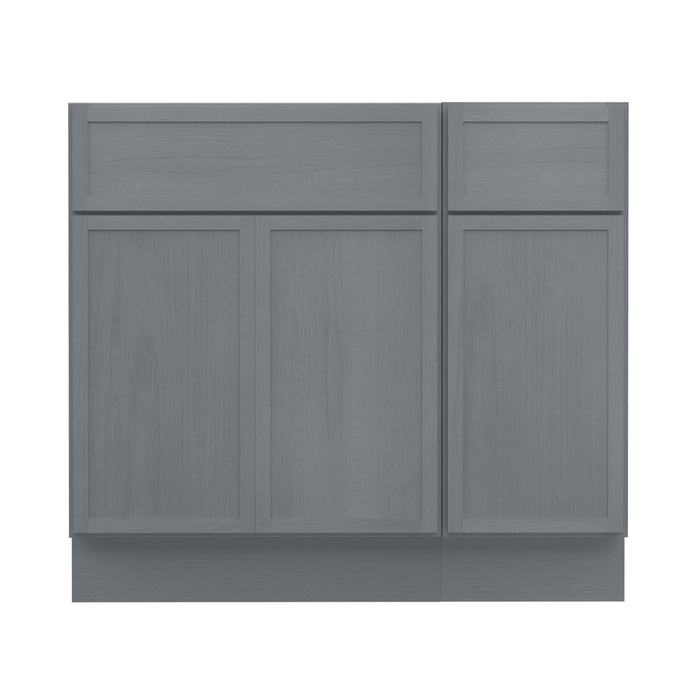 36" Oak Bathroom Vanity Cabinet without Top - 1 Drawer & 3 Doors