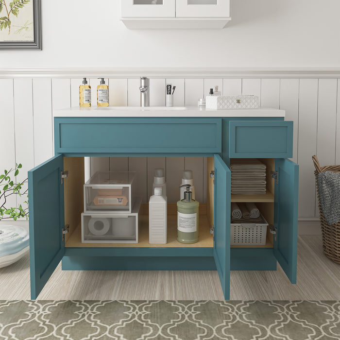 42" Oak Bathroom Vanity Cabinet without Top - 1 Drawer & 3 Doors