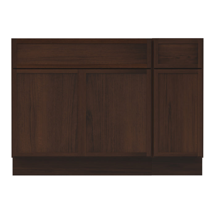 45" Oak Bathroom Vanity Cabinet without Top - 1 Drawer & 3 Doors