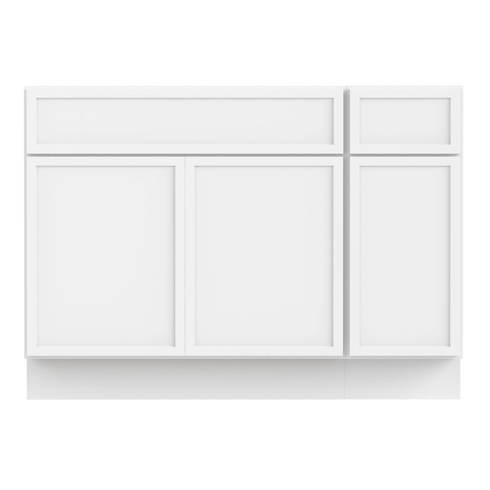 45" Oak Bathroom Vanity Cabinet without Top - 1 Drawer & 3 Doors