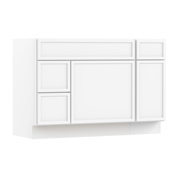 48" Modern Freestanding Birch & Plywood Bathroom Vanity Base Only – Shaker Style Storage Cabinet with 3 Drawers & 2 Soft-Closing Doors VA41362L-121