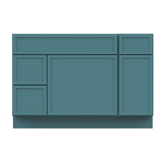 48" Oak Bathroom Vanity Cabinet without Top - 3 Drawers & 2 Doors